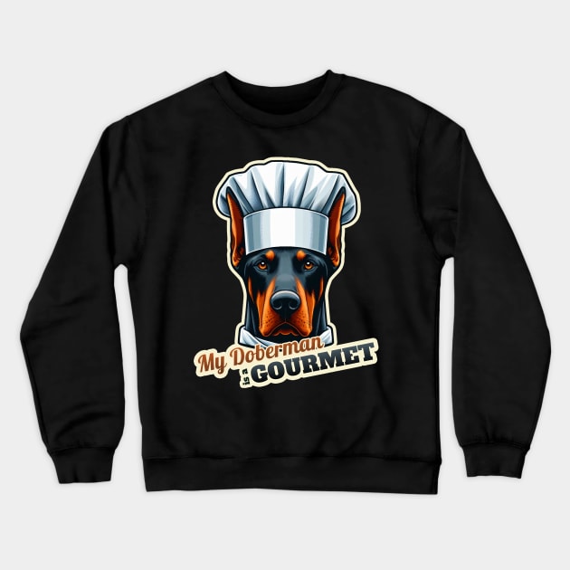 Chef Doberman Crewneck Sweatshirt by k9-tee